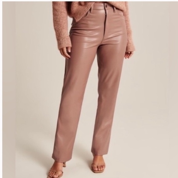 Abercrombie & Fitch Vegan Leather 90s Straight Pant - Picture 12 of 12